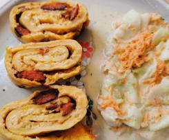Pikante Pfannkuchenroulade