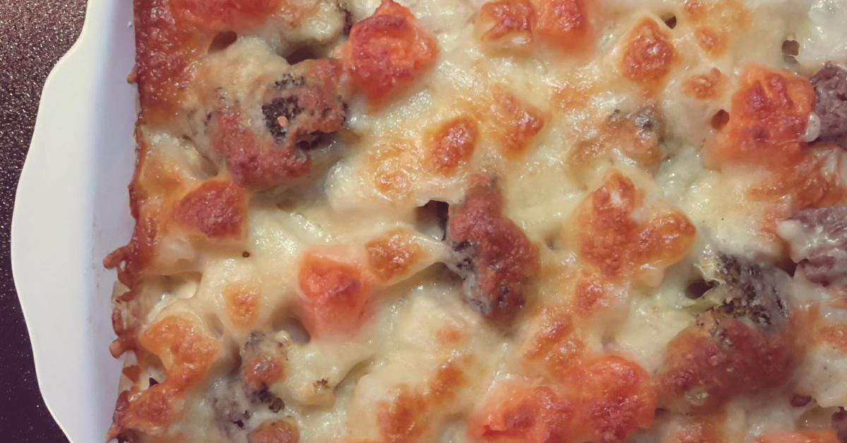 Hackfleisch-Gemüse-Kartoffelauflauf in einer Frischkäsesoße von Katja ...