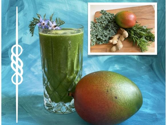 Grünkohl-Mango Smoothie mit Ingwer